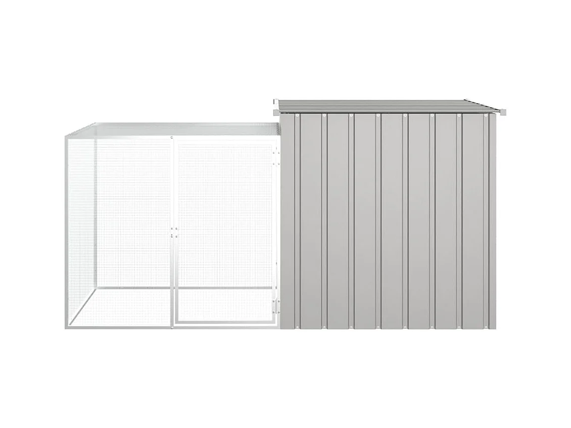 Clapier Gris 200x91x100 cm Acier galvanisé