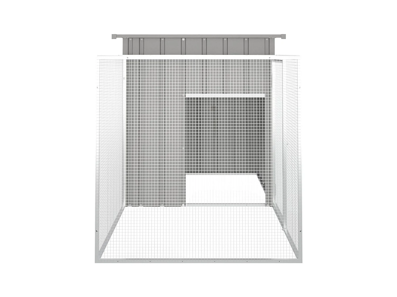 Clapier Gris 200x91x100 cm Acier galvanisé