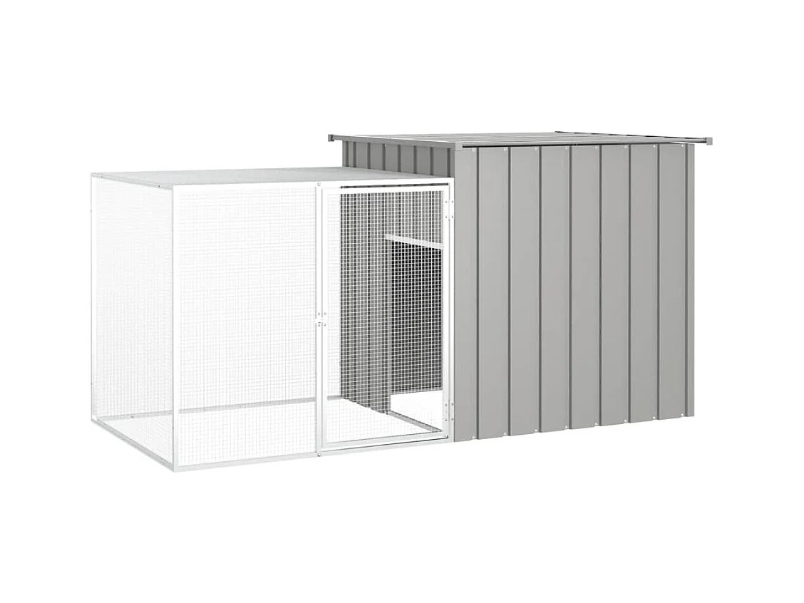 Grijs Konijnenhok 200x91x100 cm Gegalvaniseerd Staal