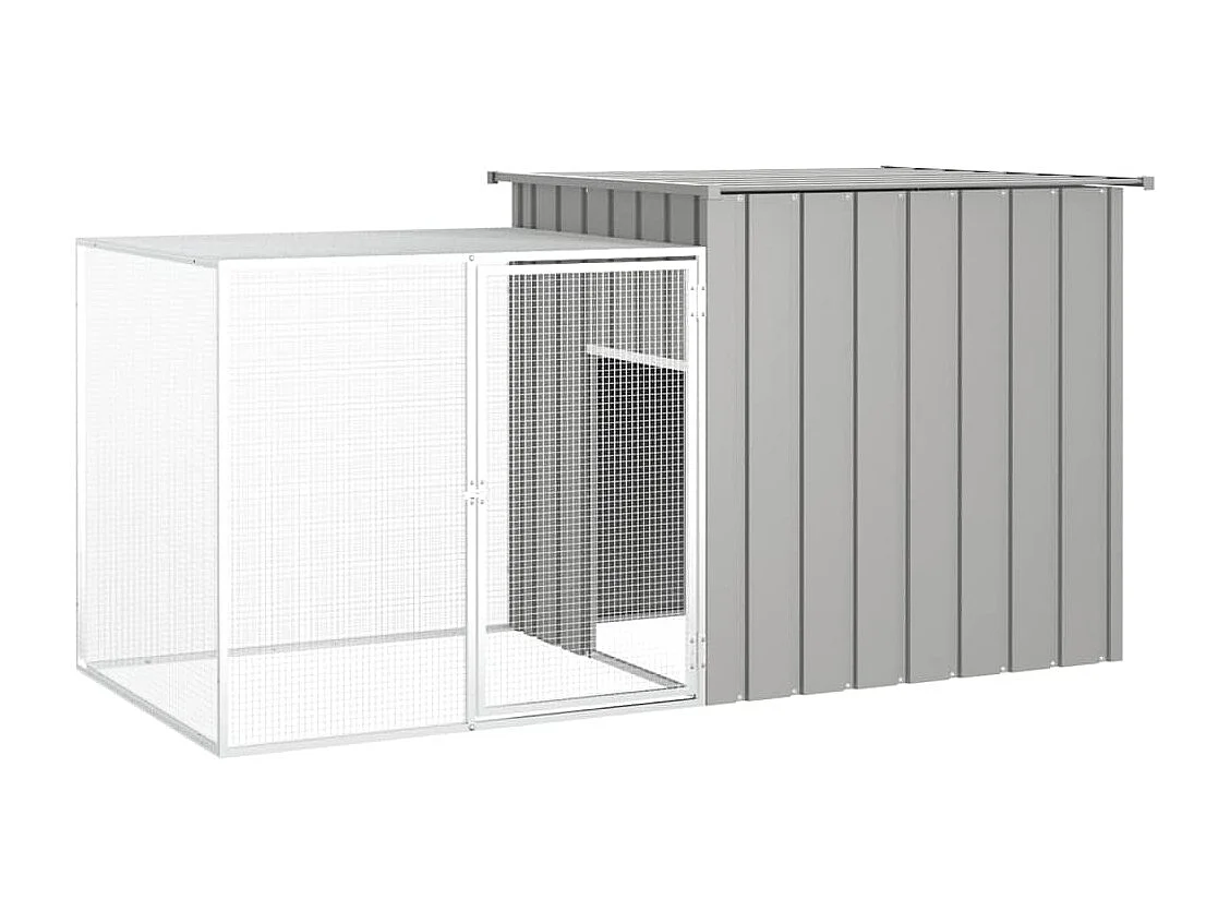 Clapier Gris 200x91x100 cm Acier galvanisé