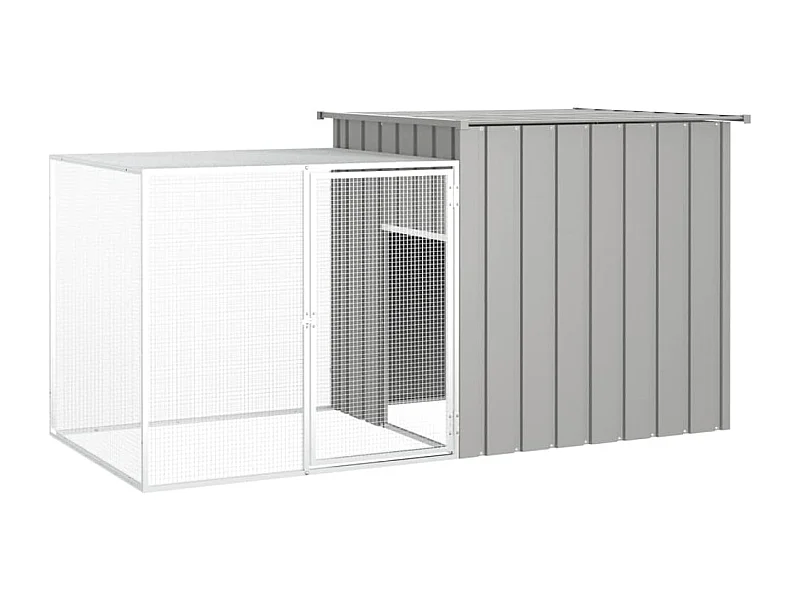 Clapier Gris 200x91x100 cm Acier galvanisé