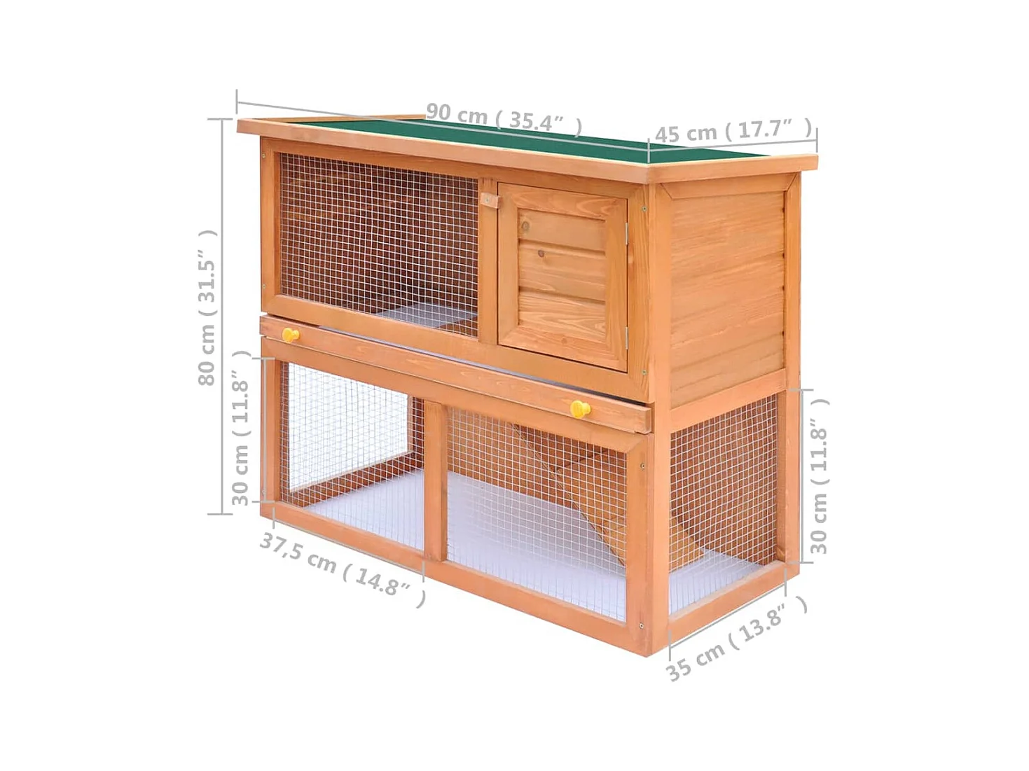 Clapier d'extérieur Enclos pour petits animaux 1 porte Bois