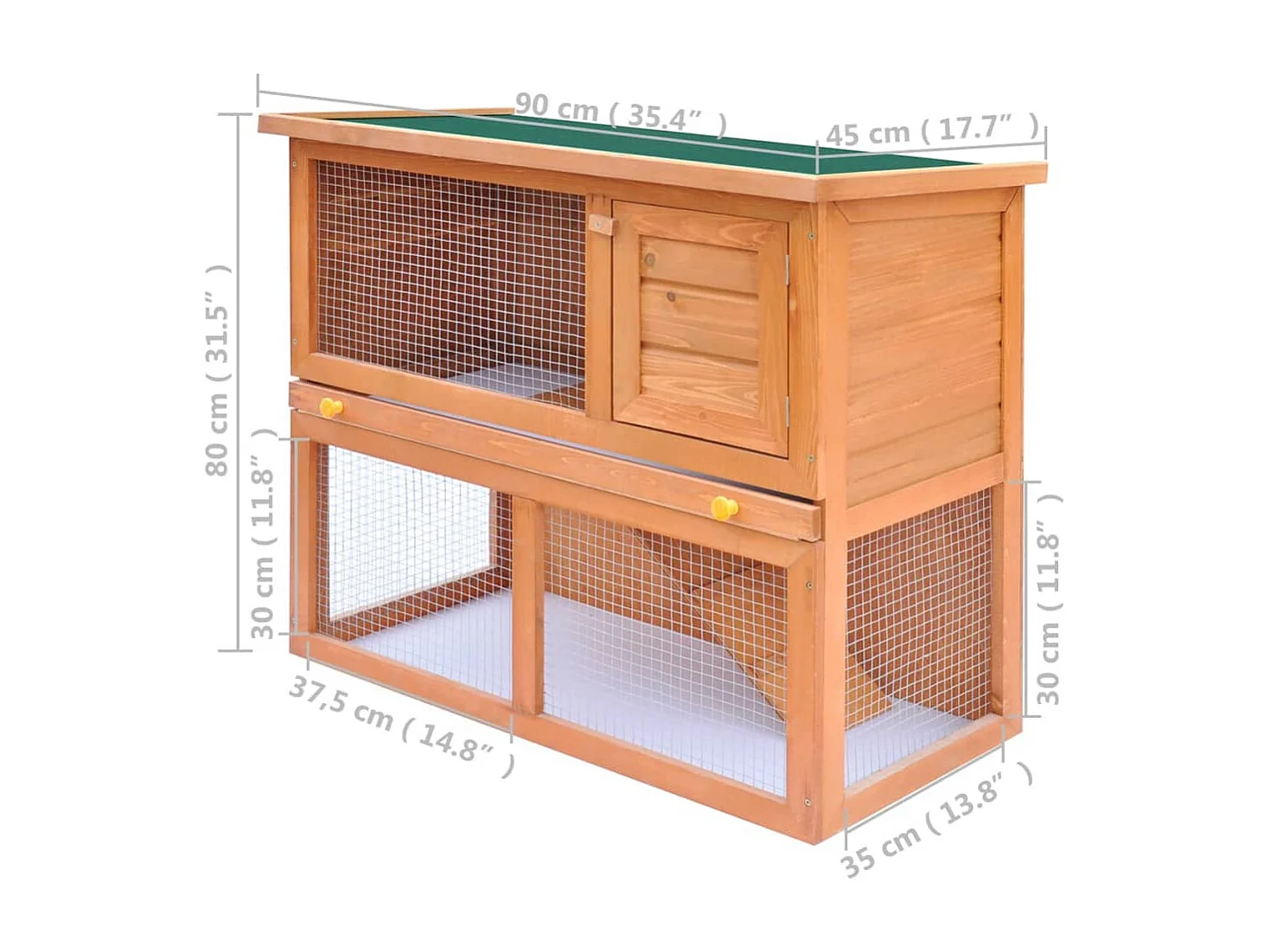 Clapier d'extérieur Enclos pour petits animaux 1 porte Bois