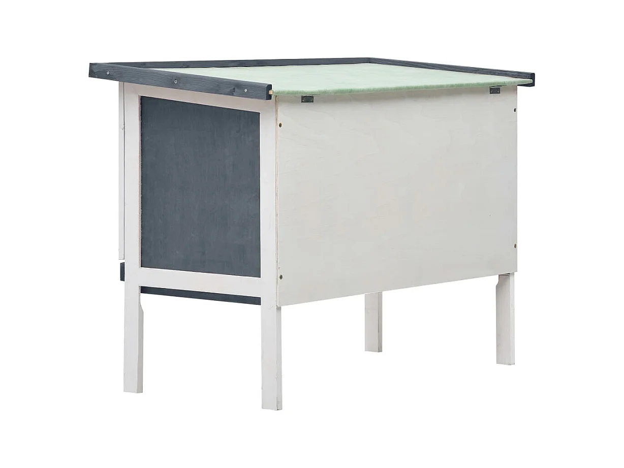 Clapier d'extérieur 1 niveau Gris Bois