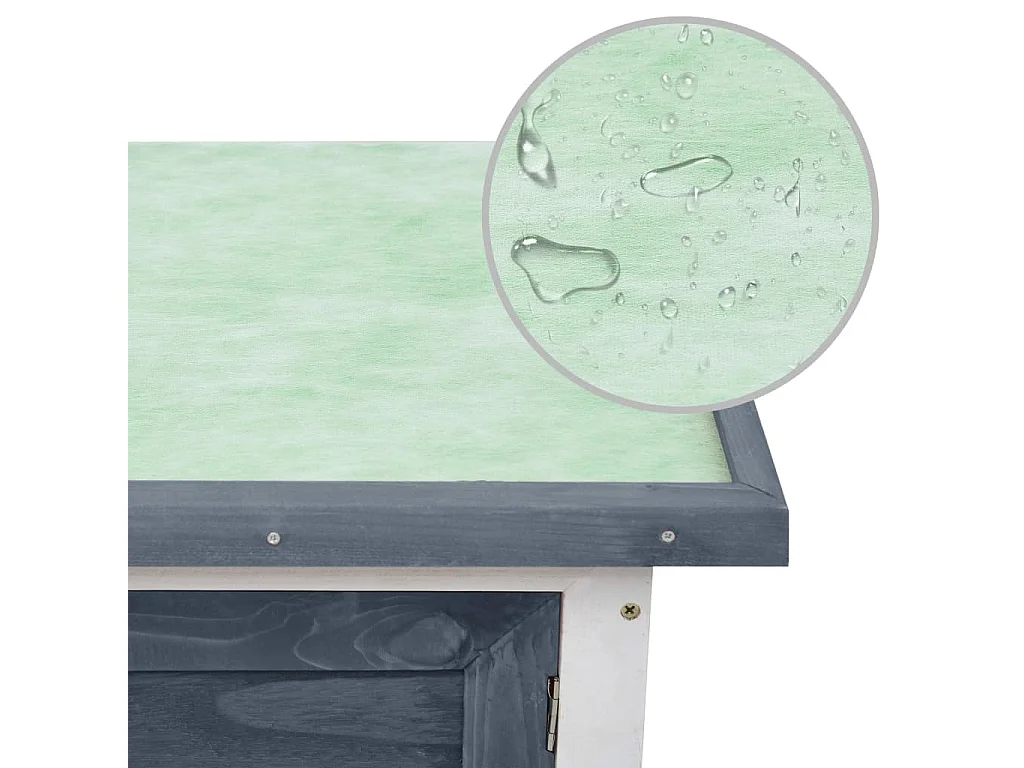 Clapier d'extérieur 1 niveau Gris Bois