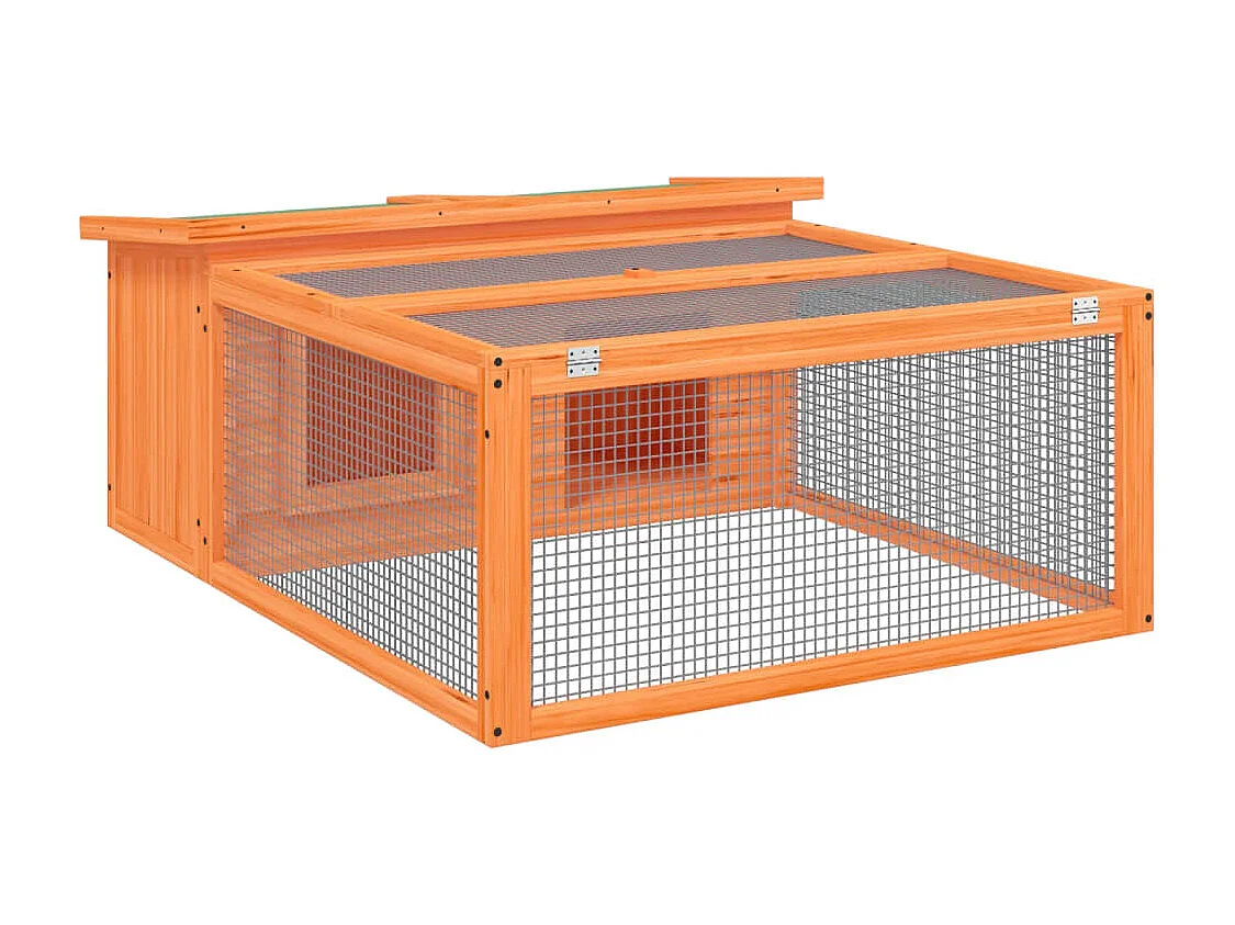 Clapier marron 117,5x97x47,5 cm bois de pin massif