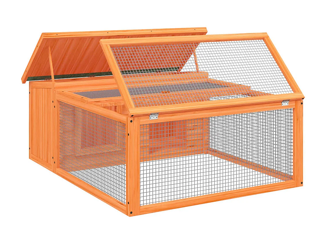 Clapier marron 117,5x97x47,5 cm bois de pin massif