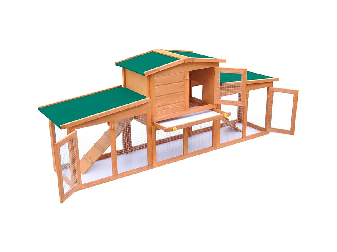 Clapier large pour petits animaux avec toits Bois