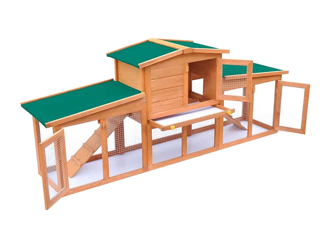 Clapier large pour petits animaux avec toits Bois