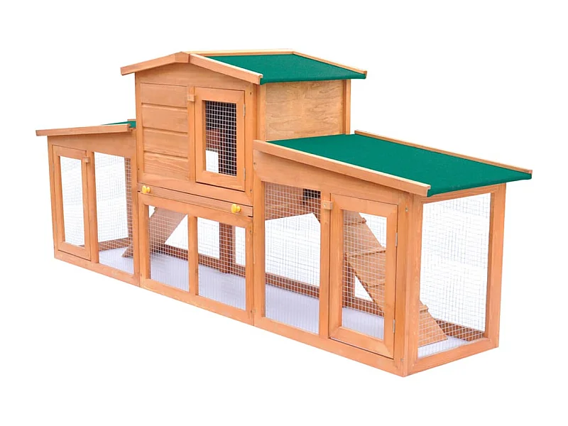 Clapier large pour petits animaux avec toits Bois