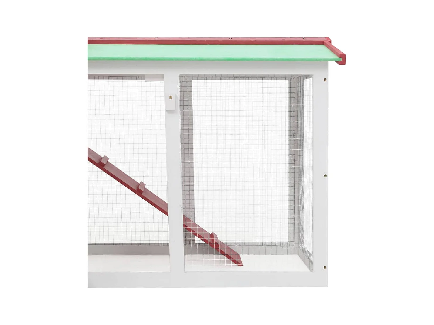 Clapier large d'extérieur Rouge et blanc 145x45x84 cm Bois