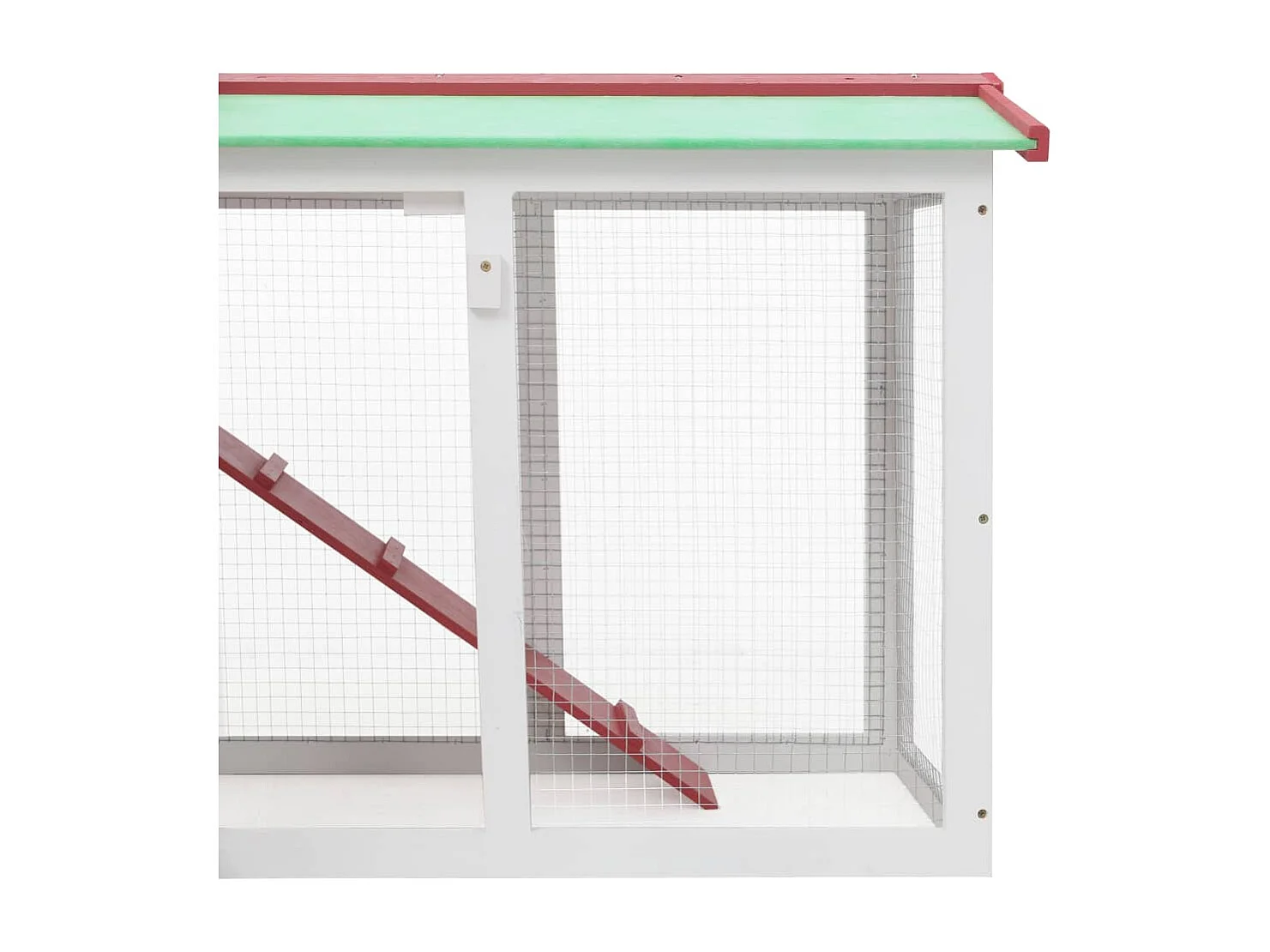 Clapier large d'extérieur Rouge et blanc 145x45x84 cm Bois