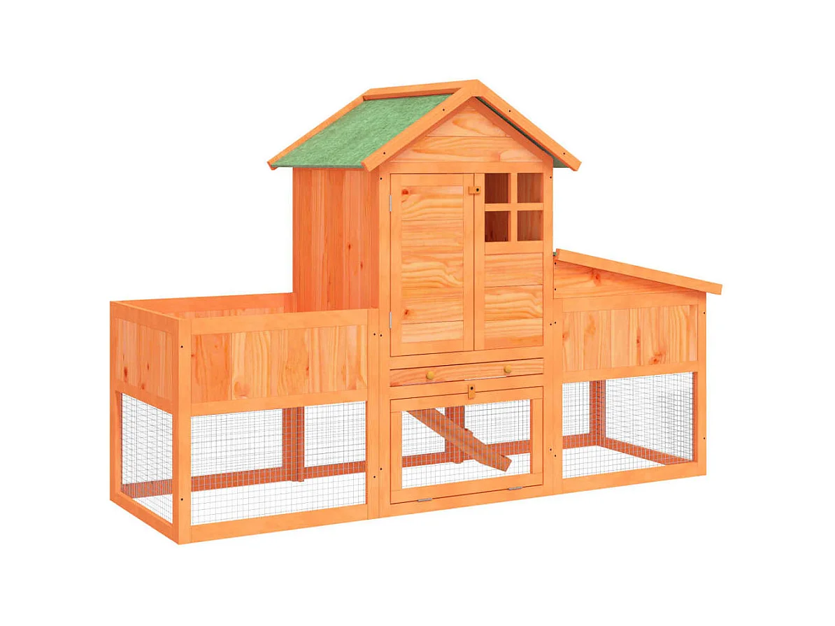 Clapier marron 170x63x113 cm bois de pin massif