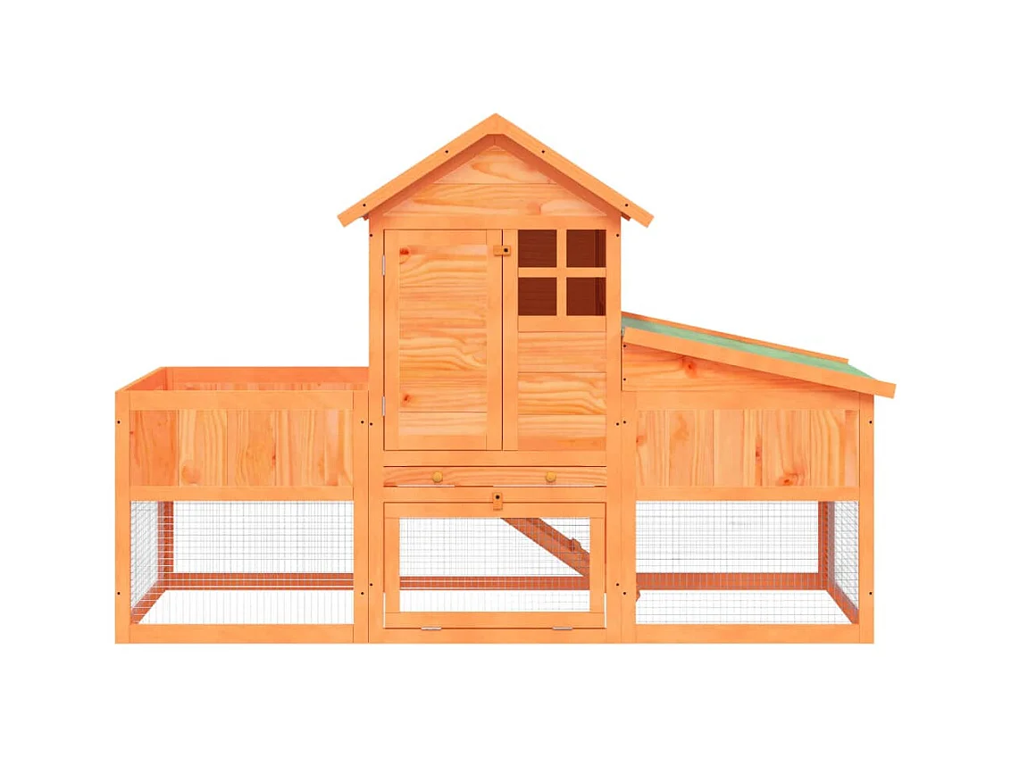 Clapier marron 170x63x113 cm bois de pin massif