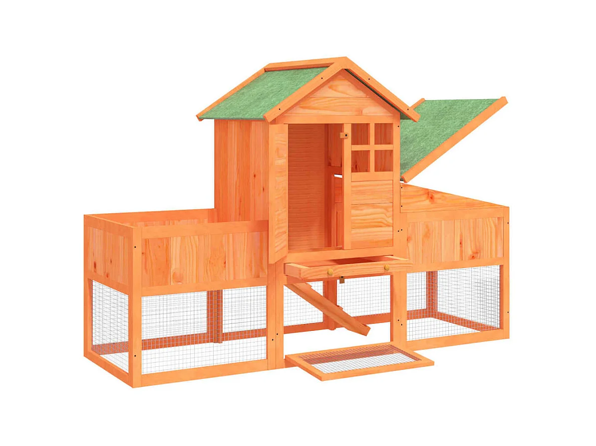 Clapier marron 170x63x113 cm bois de pin massif