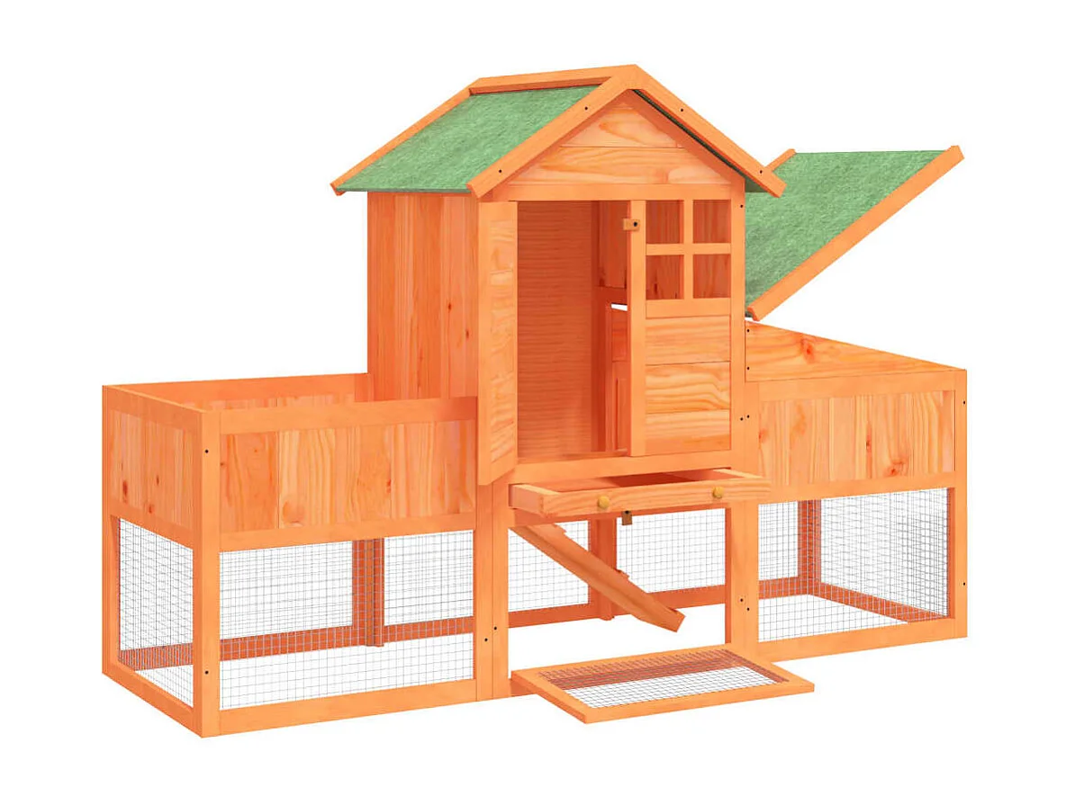 Clapier marron 170x63x113 cm bois de pin massif