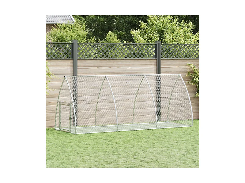 Clapier argenté 300x105x120 cm acier galvanisé