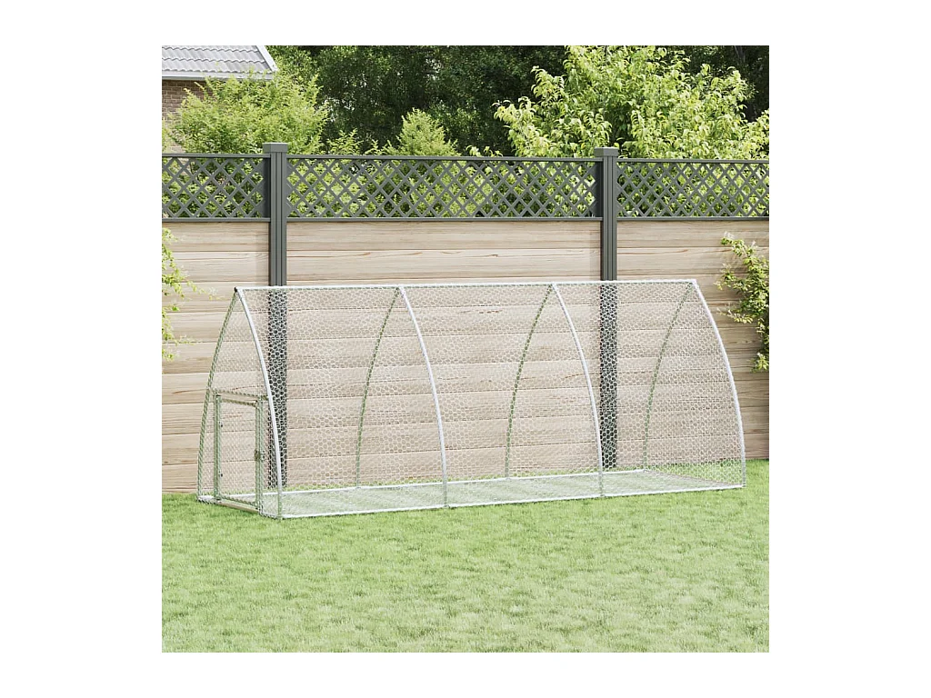 Clapier argenté 300x105x120 cm acier galvanisé