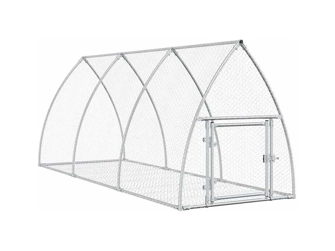 Clapier argenté 300x105x120 cm acier galvanisé