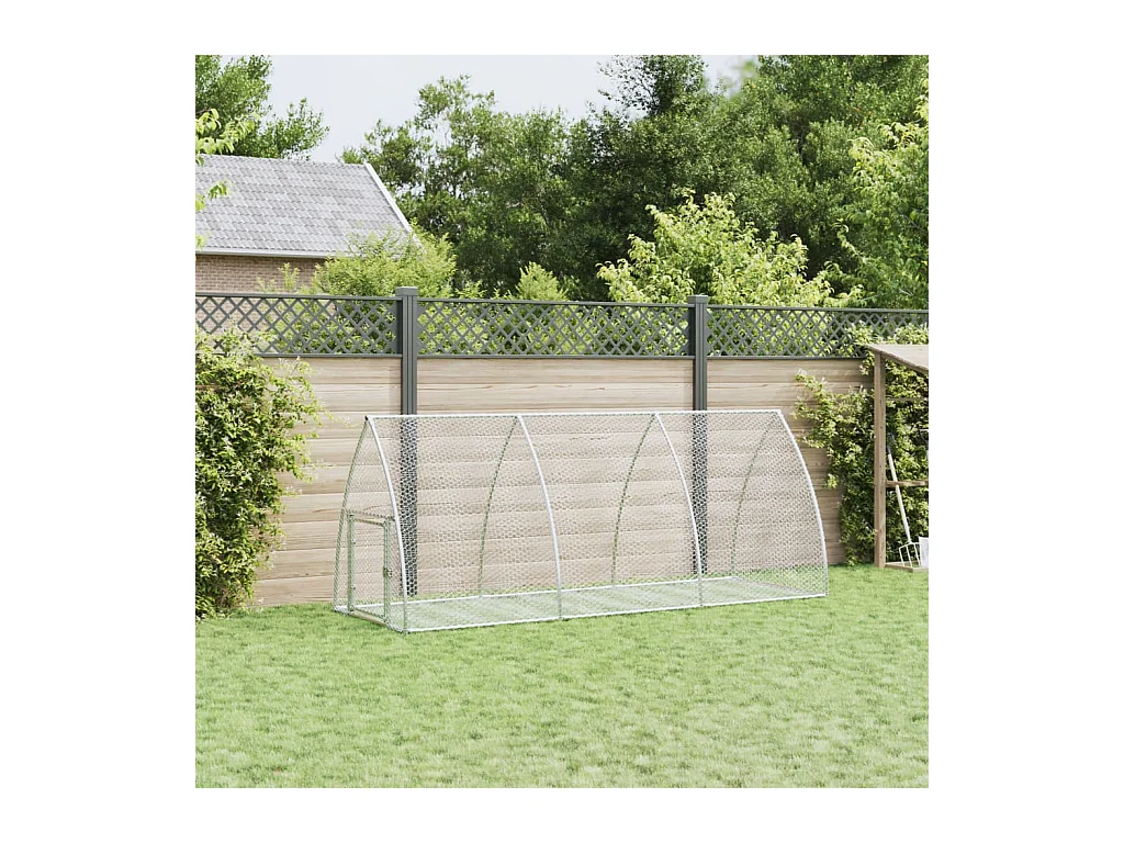 Clapier argenté 300x105x120 cm acier galvanisé