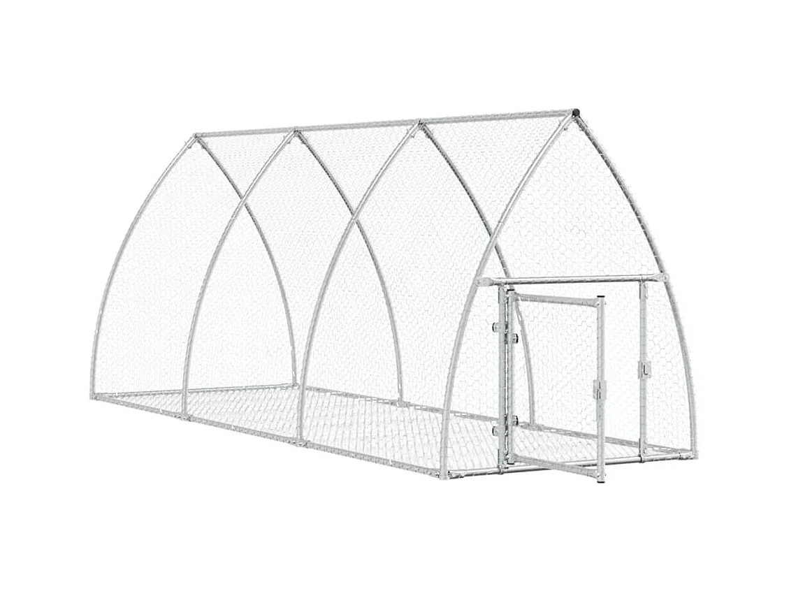 Clapier argenté 300x105x120 cm acier galvanisé