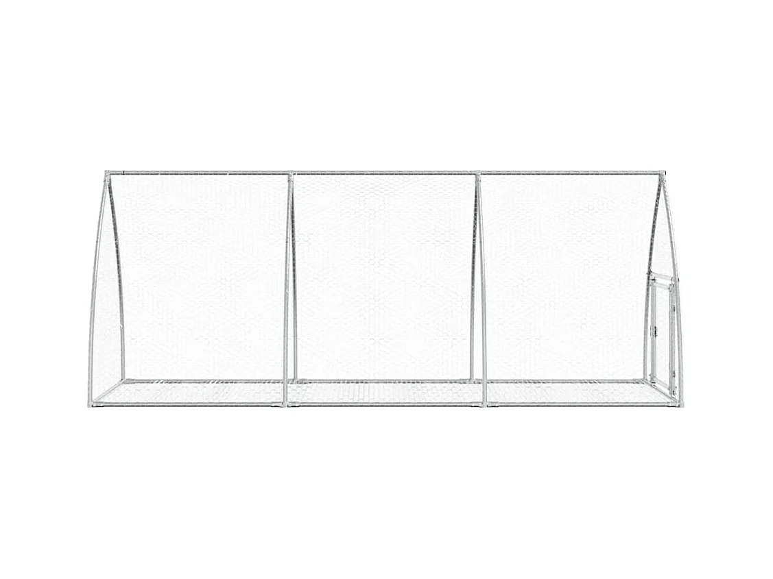 Clapier argenté 300x105x120 cm acier galvanisé