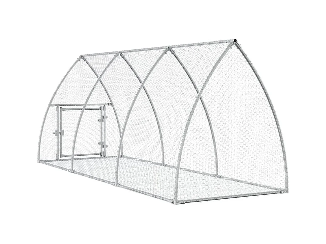 Clapier argenté 300x105x120 cm acier galvanisé