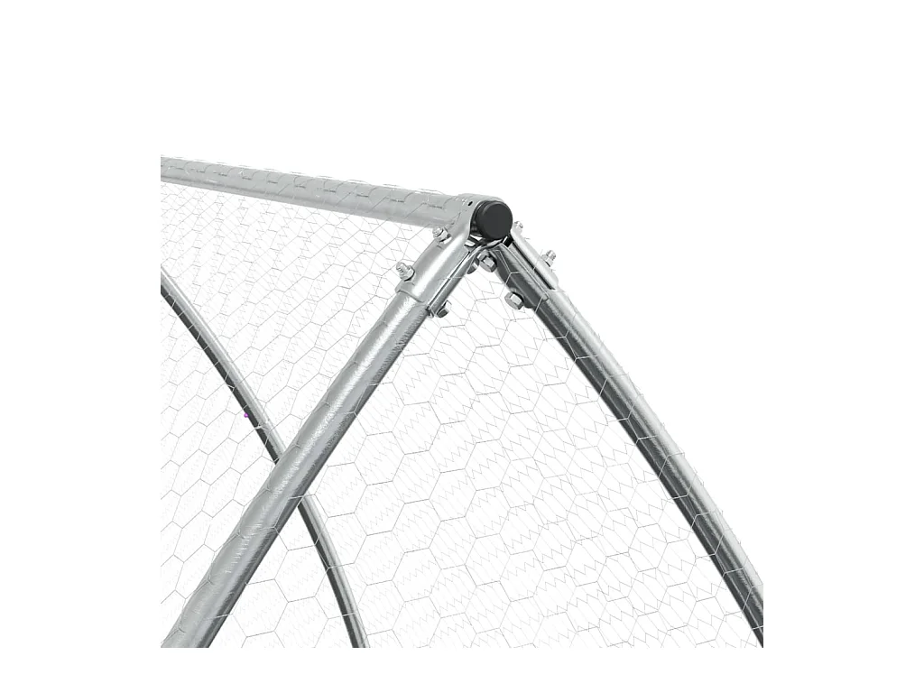 Clapier argenté 300x105x120 cm acier galvanisé