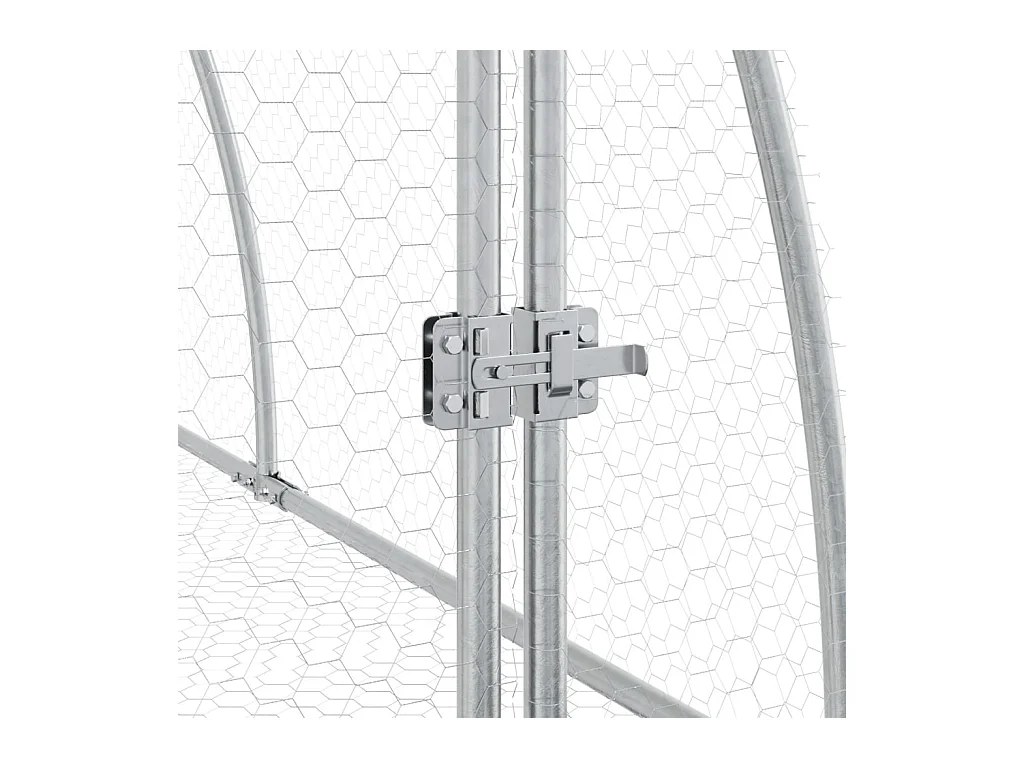 Clapier argenté 300x105x120 cm acier galvanisé