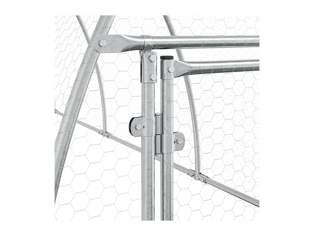 Clapier argenté 300x105x120 cm acier galvanisé