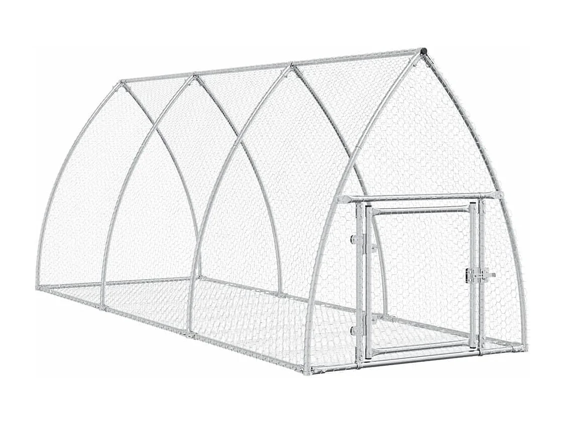 Clapier argenté 300x105x120 cm acier galvanisé