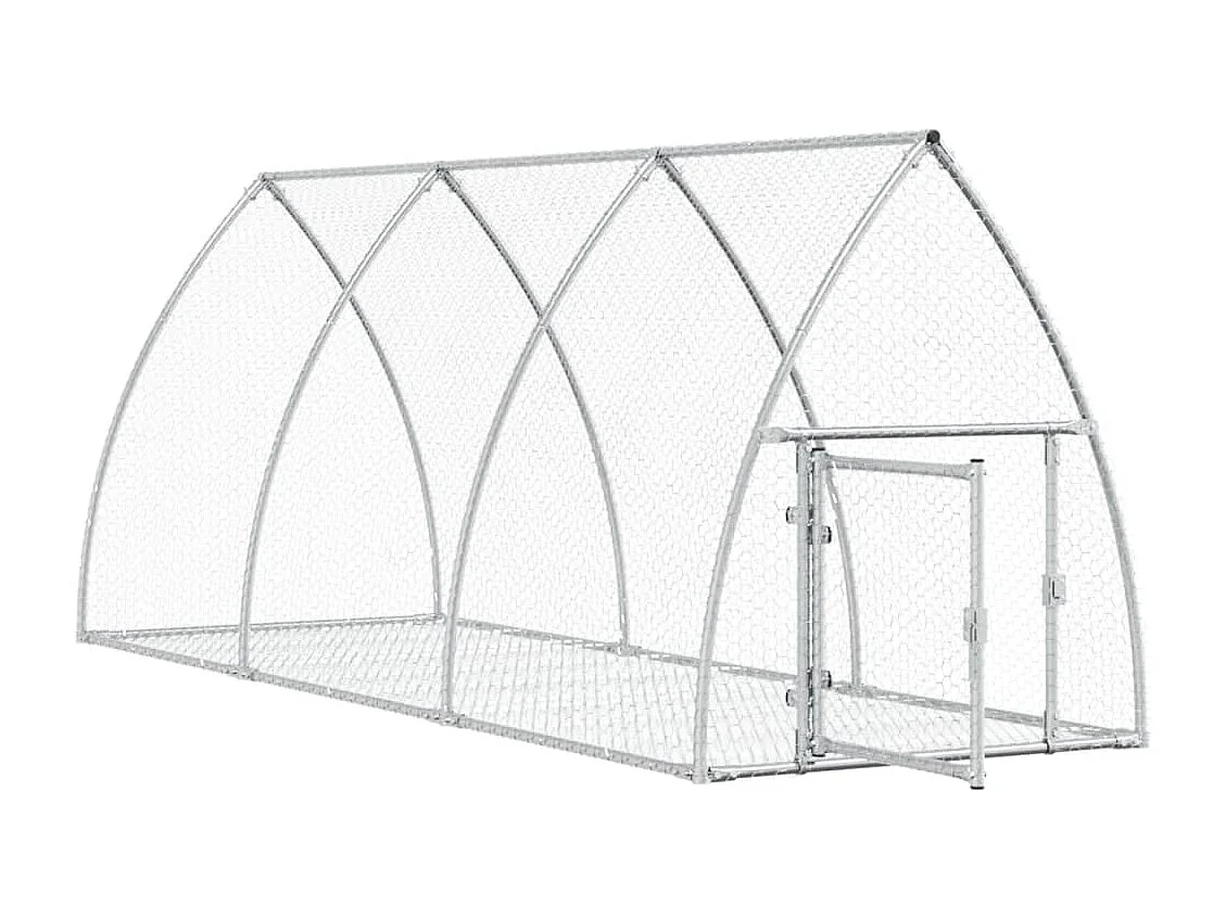 Clapier argenté 300x105x120 cm acier galvanisé