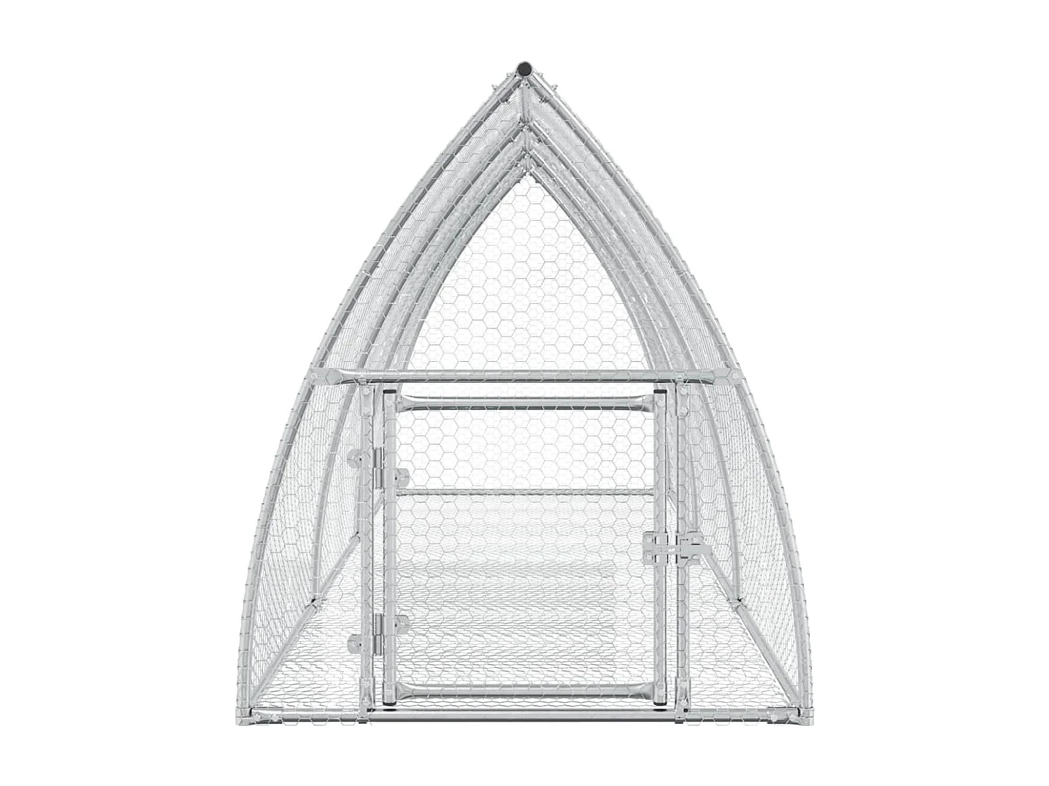 Clapier argenté 300x105x120 cm acier galvanisé