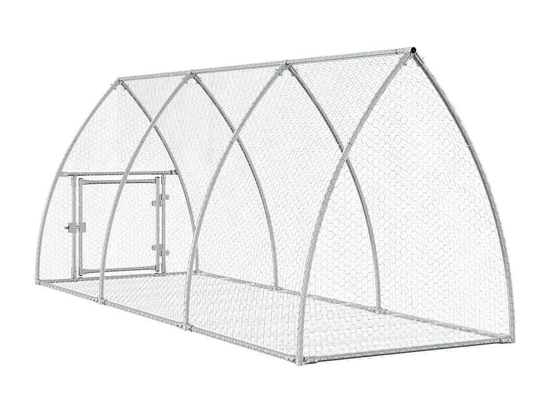 Clapier argenté 300x105x120 cm acier galvanisé