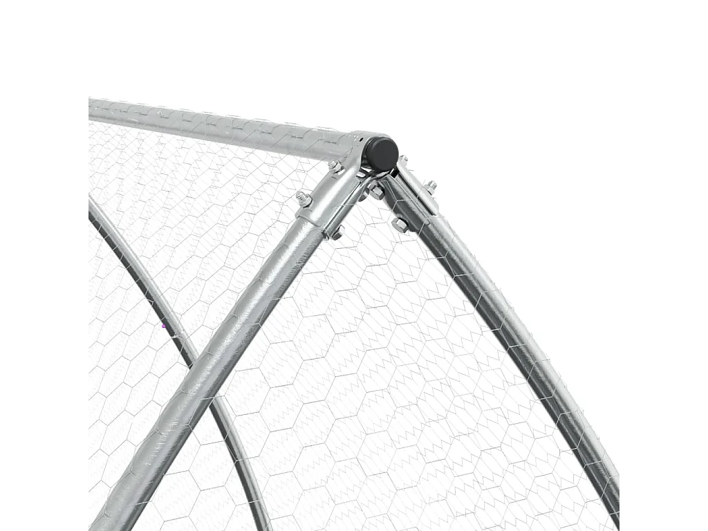 Clapier argenté 300x105x120 cm acier galvanisé