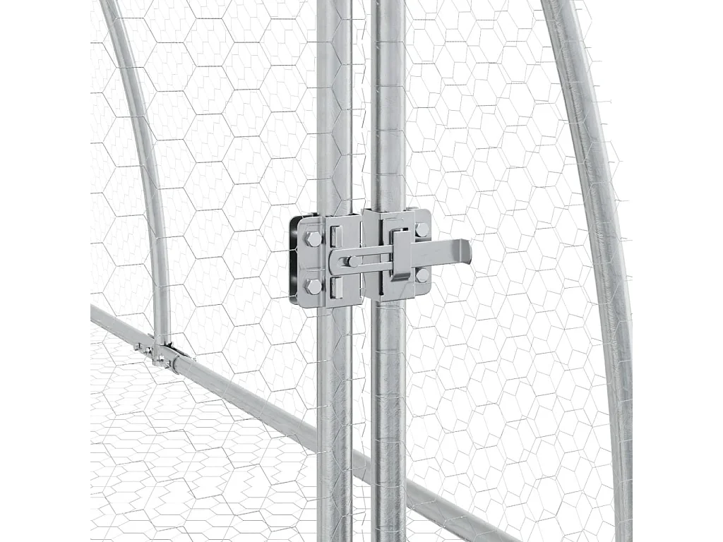 Clapier argenté 300x105x120 cm acier galvanisé