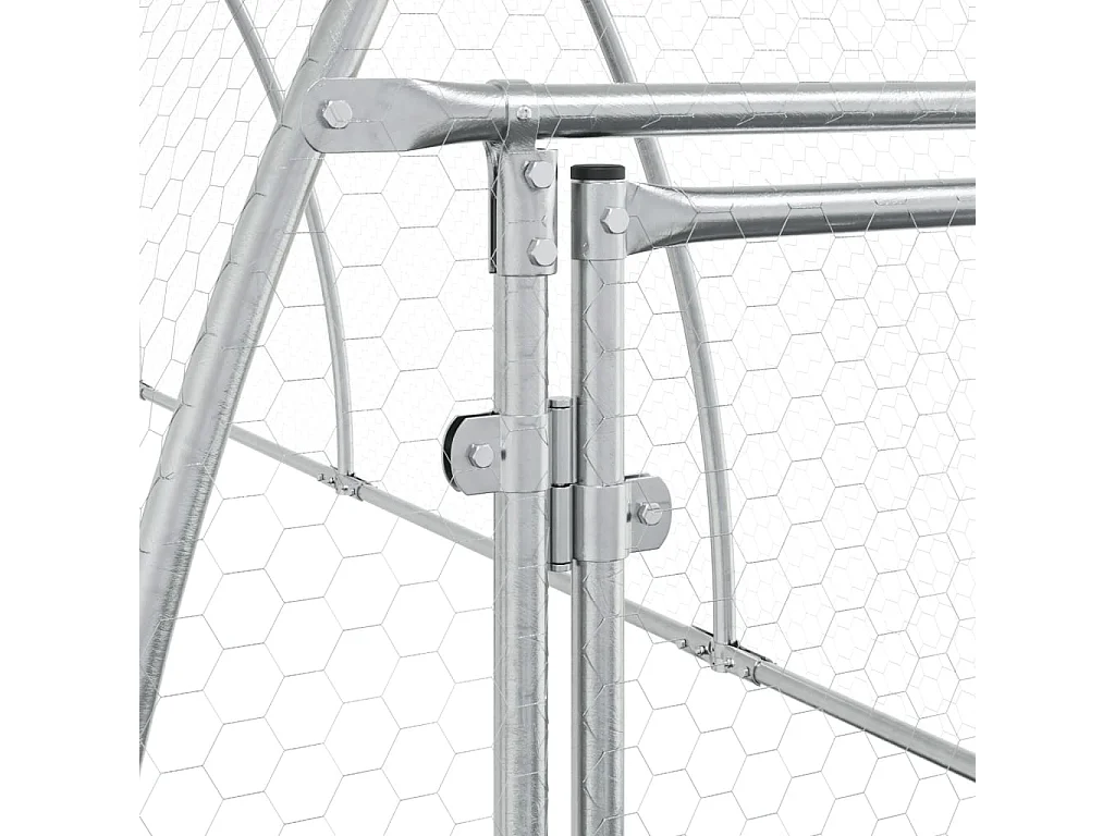 Clapier argenté 300x105x120 cm acier galvanisé