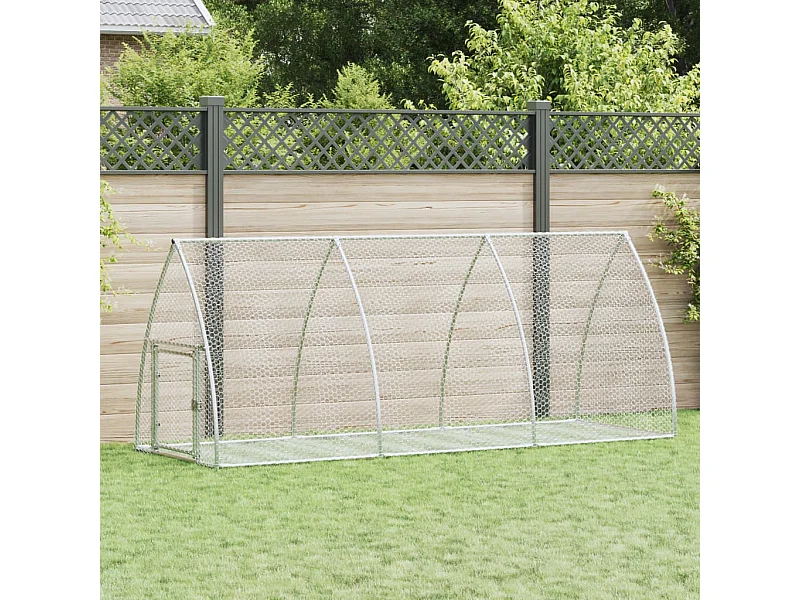 Clapier argenté 300x105x120 cm acier galvanisé