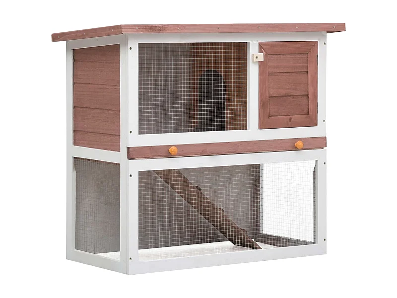 Clapier d'extérieur 1 porte Marron Bois