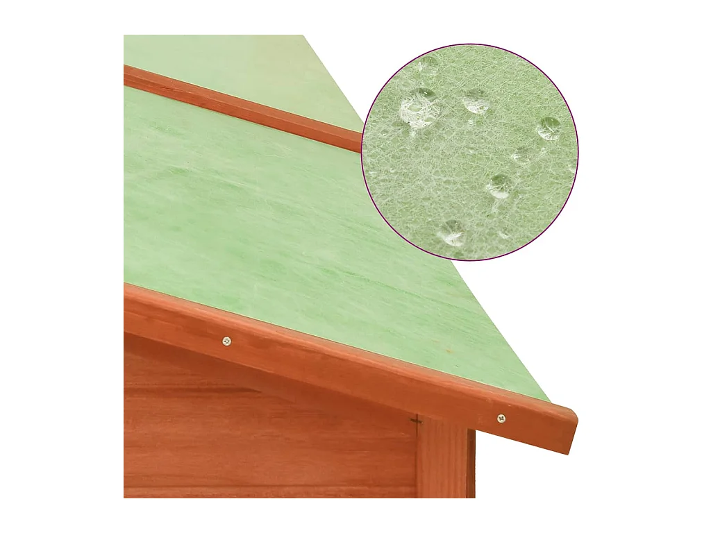 Clapier d'extérieur avec piste Marron Bois de sapin solide