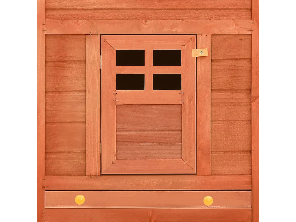 Clapier d'extérieur avec piste Marron Bois de sapin solide