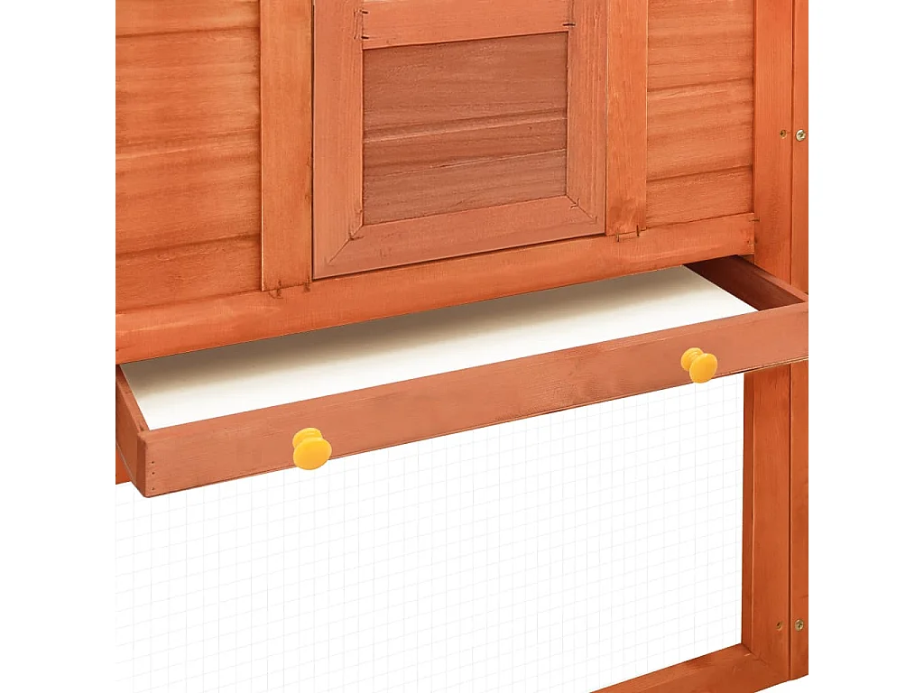 Clapier d'extérieur avec piste Marron Bois de sapin solide