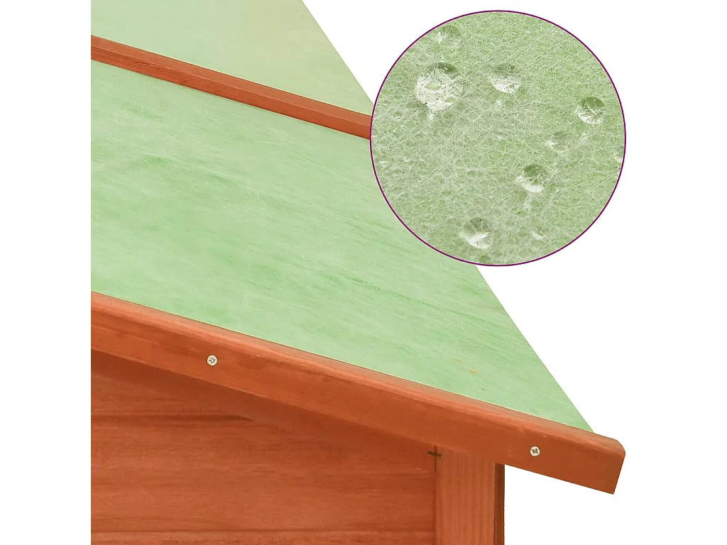 Clapier d'extérieur avec piste Marron Bois de sapin solide