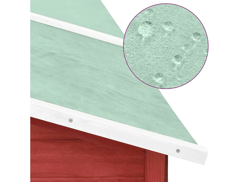 Clapier d'extérieur avec piste Rouge et blanc Bois de sapin