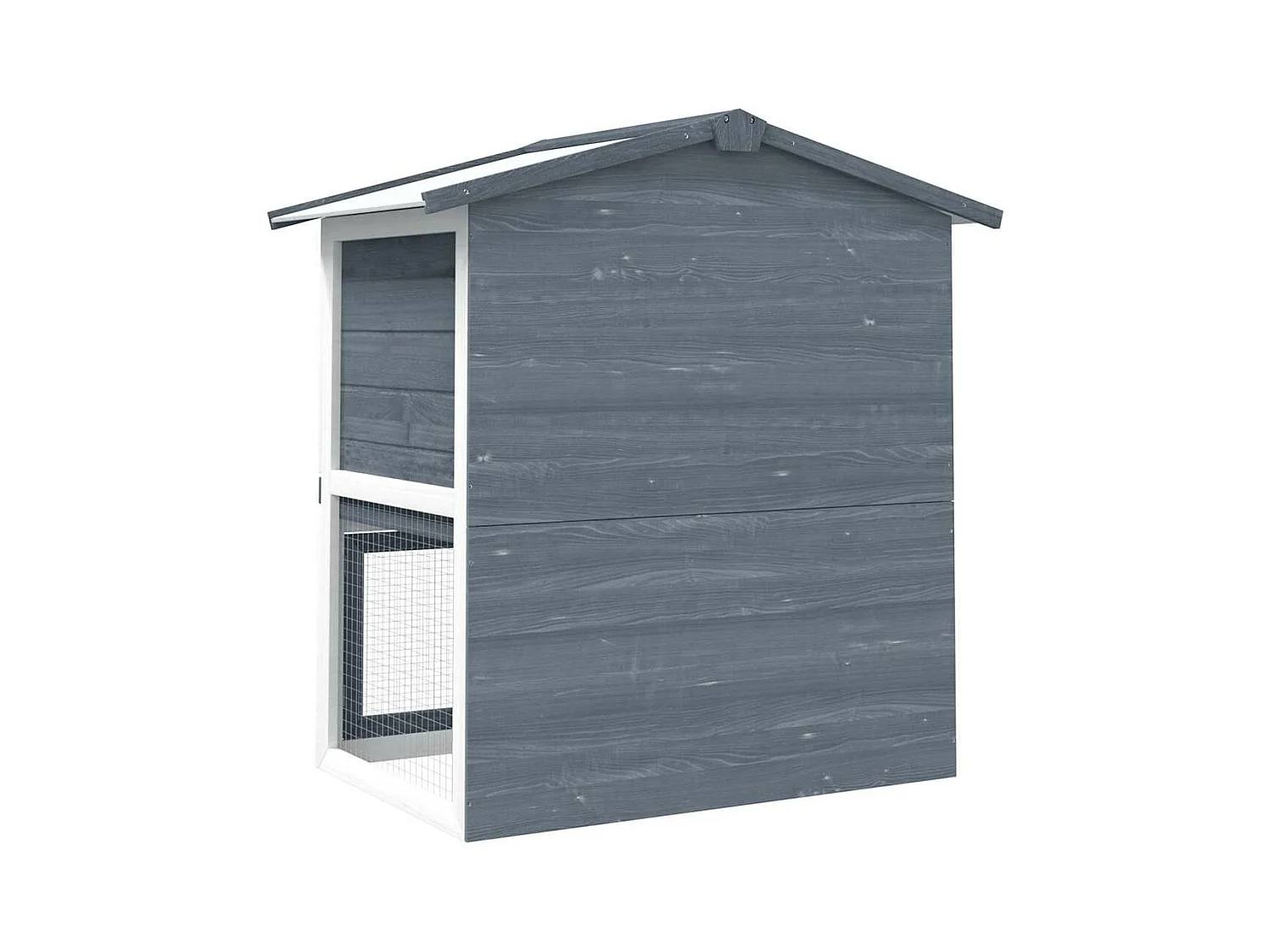 Clapier d'extérieur 3 portes Gris Bois