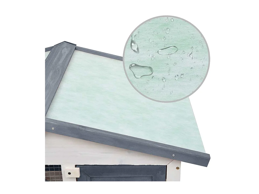 Clapier d'extérieur 3 portes Gris Bois