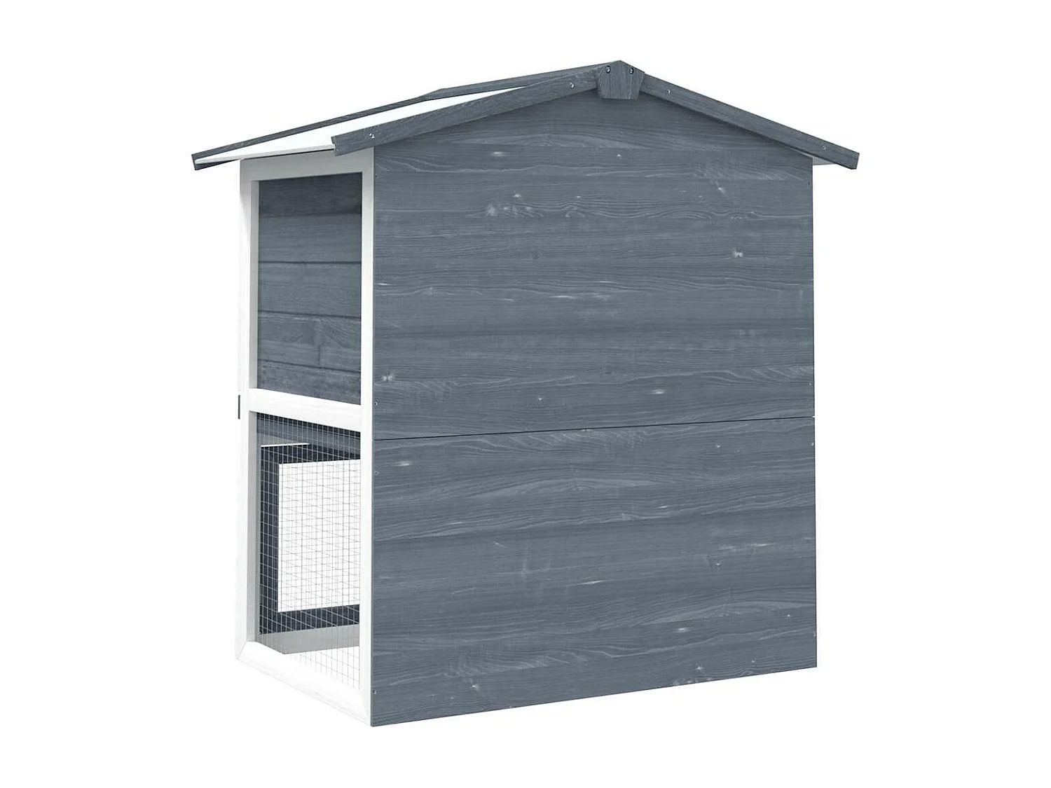 Clapier d'extérieur 3 portes Gris Bois