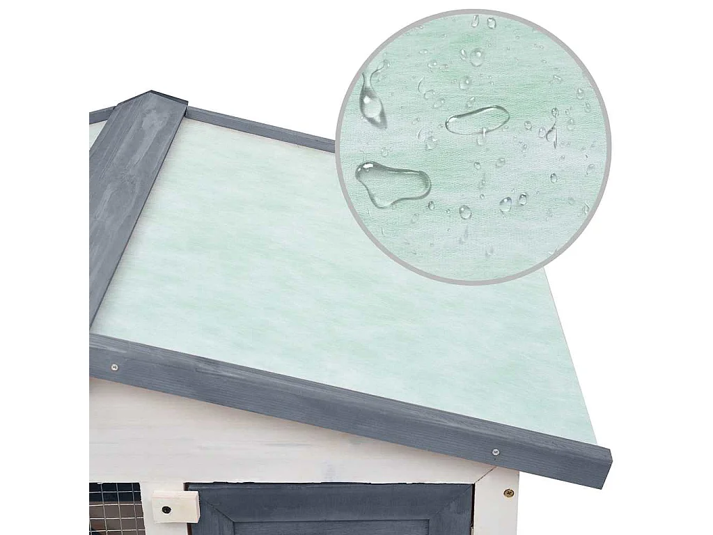 Clapier d'extérieur 3 portes Gris Bois