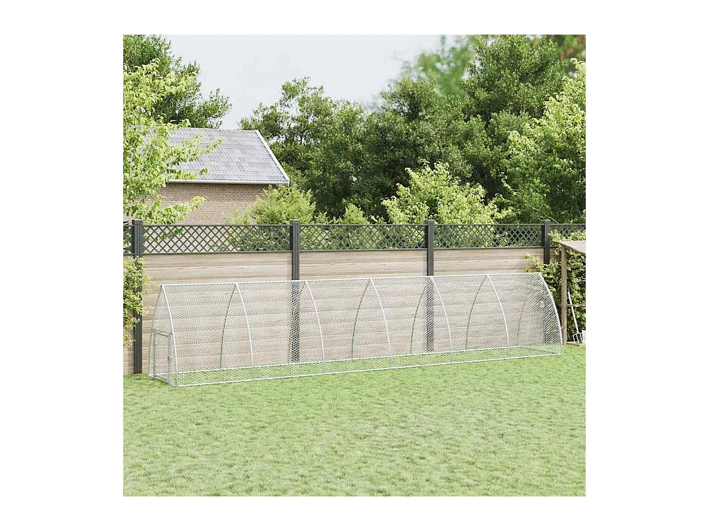 Cage pour poules argenté 600x105x120 cm acier galvanisé