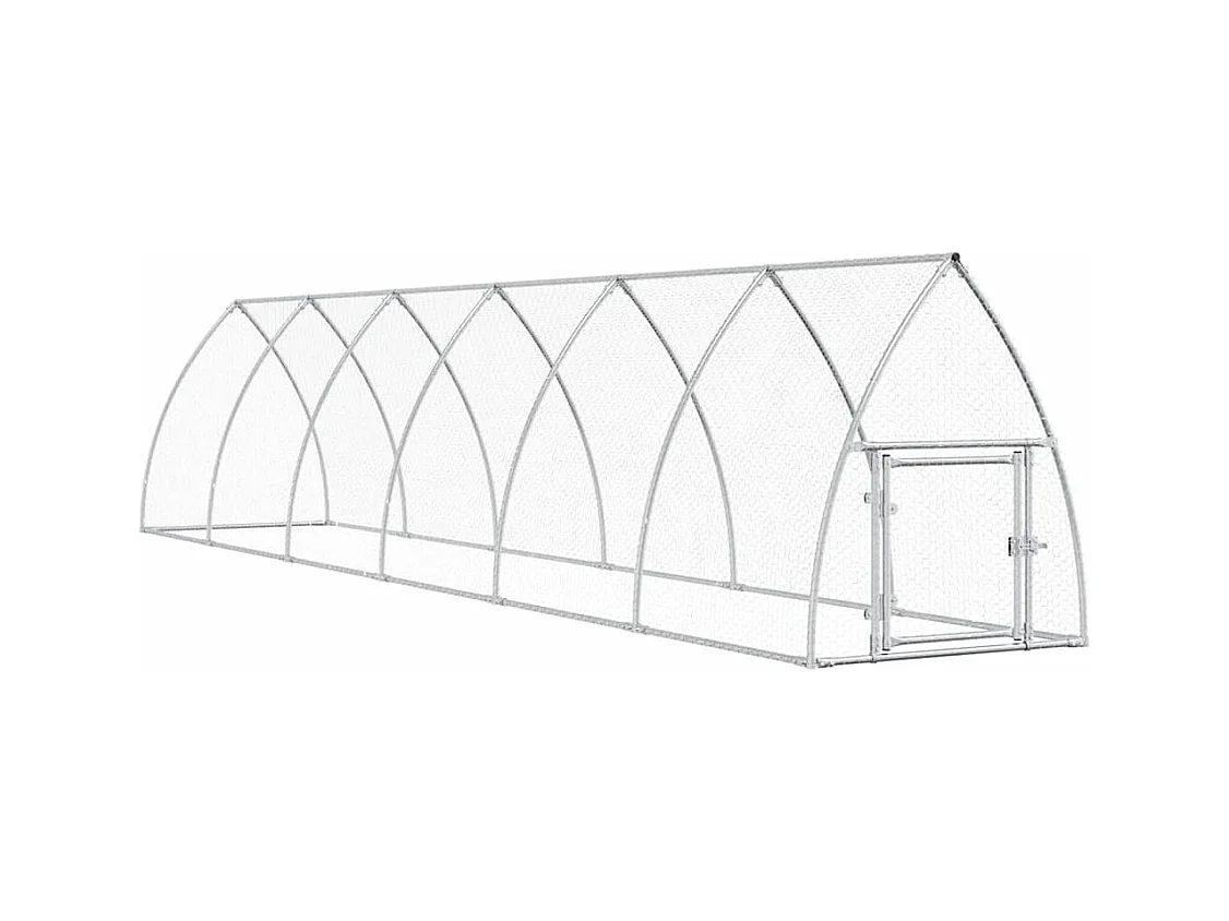 Cage pour poules argenté 600x105x120 cm acier galvanisé